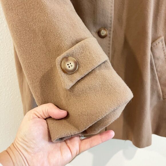 Vintage Pendleton Coat 22W Brown 100% Wool Collared Minimalist Midlength *Flawed - Picture 5 of 15